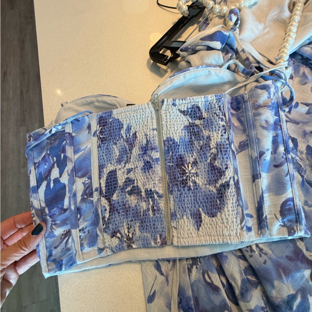 Aqua two piece set top and bottom